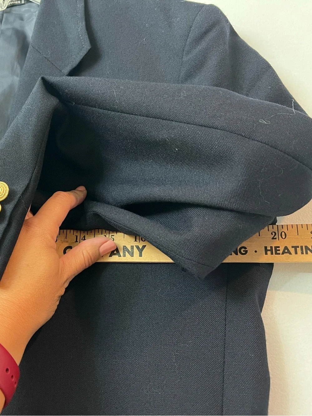 Europa Collection Diffusion Navy Blazer with Gold Buttons 38R tag 20R wool EUC